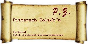 Pittersch Zoltán névjegykártya